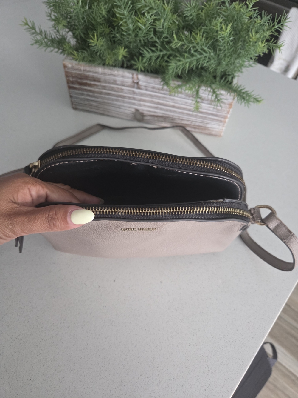 MICHAEL KORS Pink Leather Double-Zip Crossbody with Gold Hardware